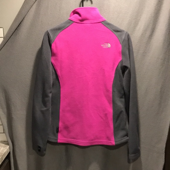 USED grey and pink TNF fleece jacket. Size - M - Picture 2 of 3